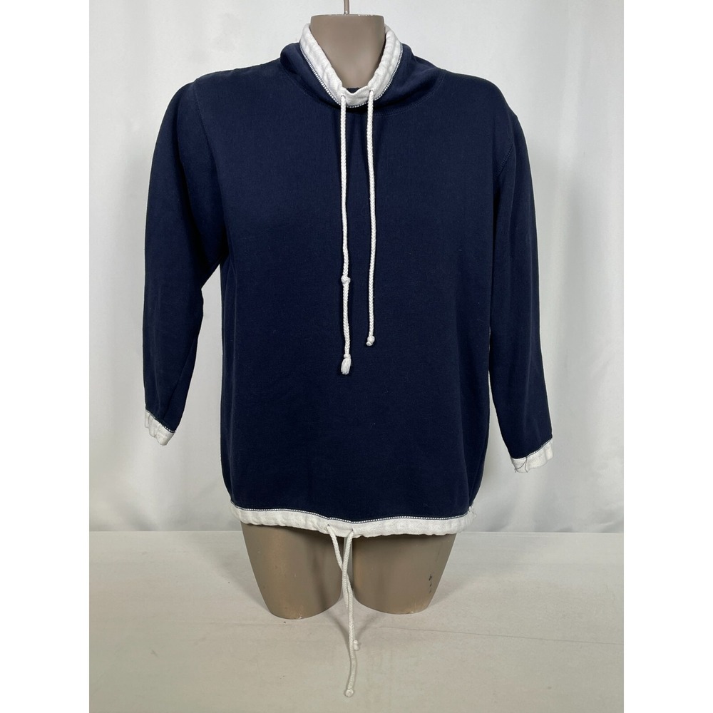 Pacer Petites Navy Long Sleeve Sweatshirt Top Women's SMALL